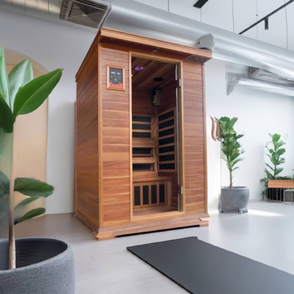 SunRay Sierra 2-Person Infrared Sauna | 7 Carbon Heaters | Canadian Red Cedar