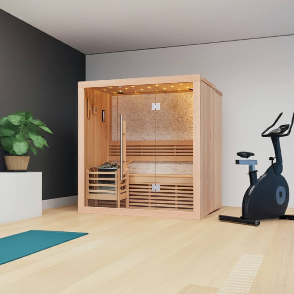 SunRay Westlake 3-Person Luxury Indoor Traditional Sauna with Harvia Heater