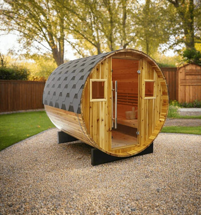 SunRay Galley 4-Person Traditional Barrel Sauna