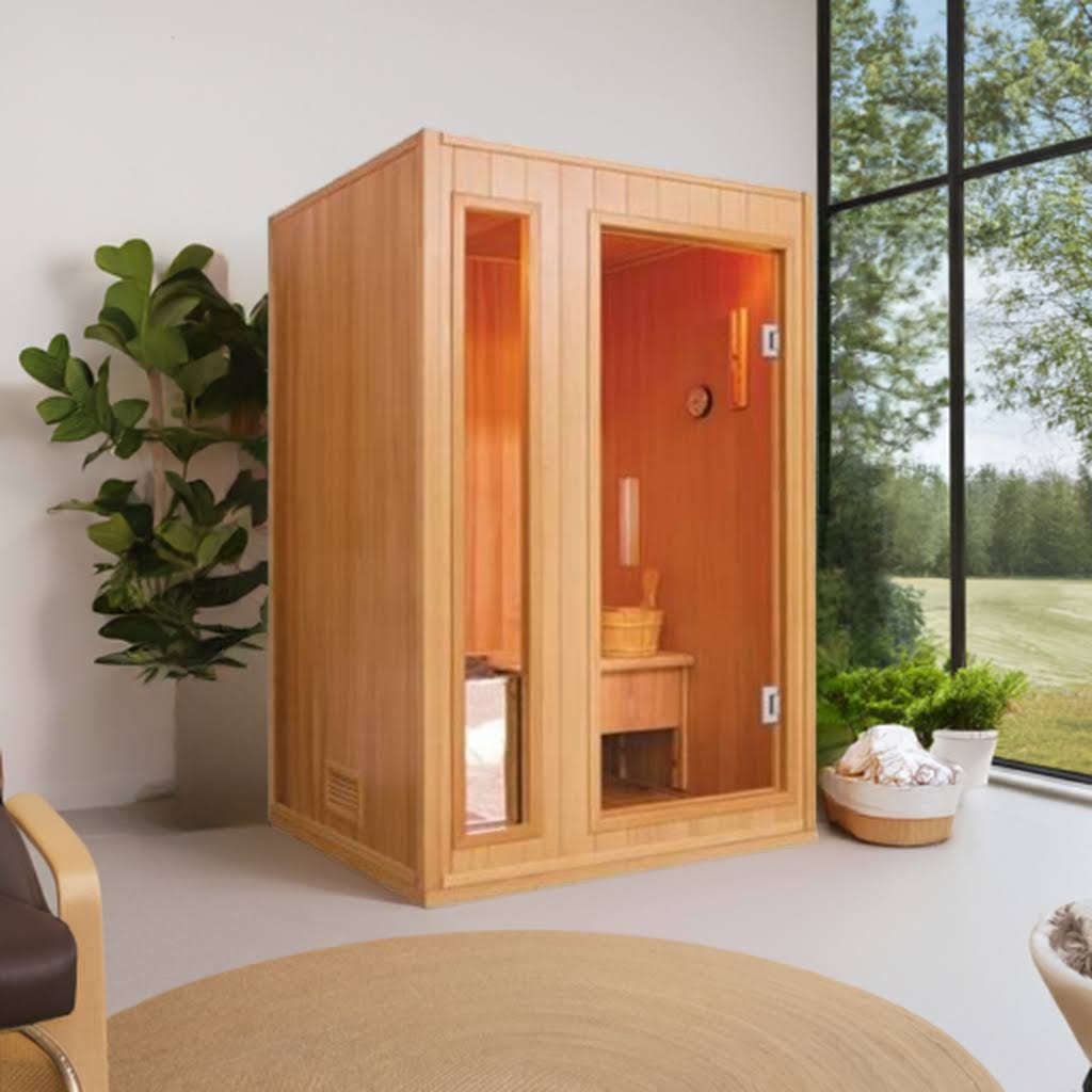 SunRay Baldwin 2-Person Traditional Sauna | 3kW Harvia Heater | Canadian Hemlock