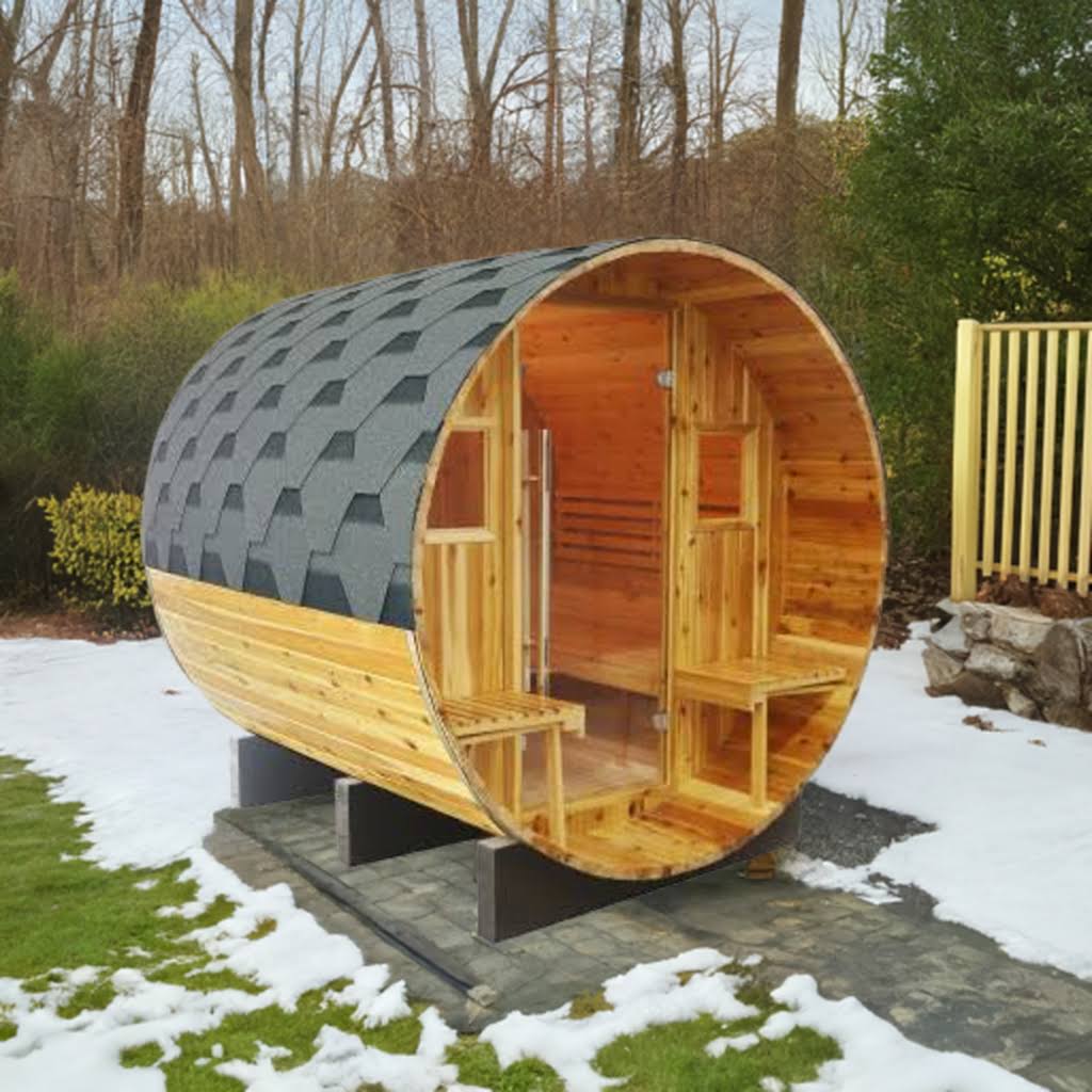 SunRay Oasis 4-Person Canopy Barrel Sauna