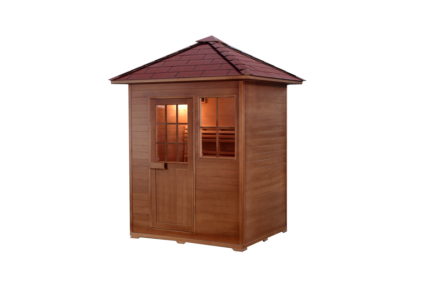 SunRay Freeport 3-Person Outdoor Traditional Sauna | 4.5kW Harvia Heater | Hemlock