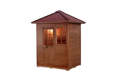 SunRay Freeport 3-Person Outdoor Traditional Sauna | 4.5kW Harvia Heater | Hemlock