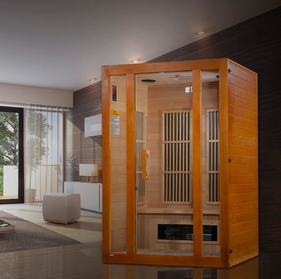 Maxxus Aspen Dual Tech 2 person Low EMF FAR Infrared Sauna Canadian Hemlock MX-J206-02S