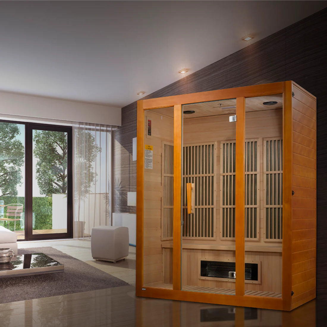 Maxxus Alpine Dual Tech 3 person Low EMF FAR Infrared Sauna Canadian Hemlock MX-J306-02S