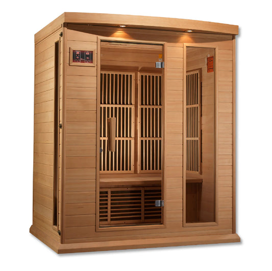 Maxxus Montilemar 3-Person Low EMF FAR Infrared Sauna — Canadian Hemlock (MX-K306-01)