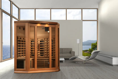 Maxxus Avignon 3 Person Corner Full Spectrum Infrared Sauna – Canadian Red Cedar MX-M356-01-FS CED