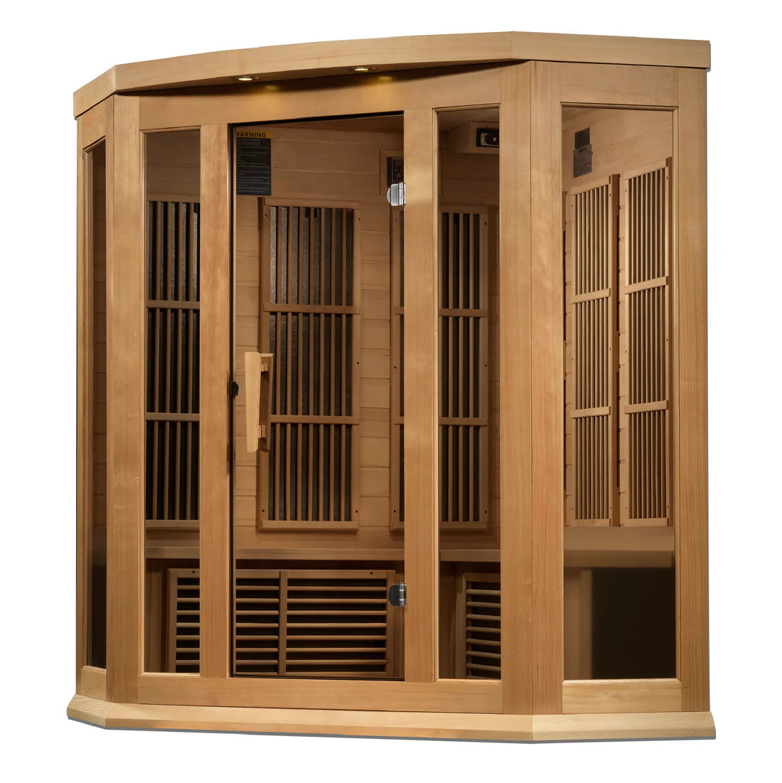 Maxxus Avignon 3-Person Near-Zero EMF FAR Infrared Corner Sauna — Canadian Hemlock (MX-K356-01-ZF)