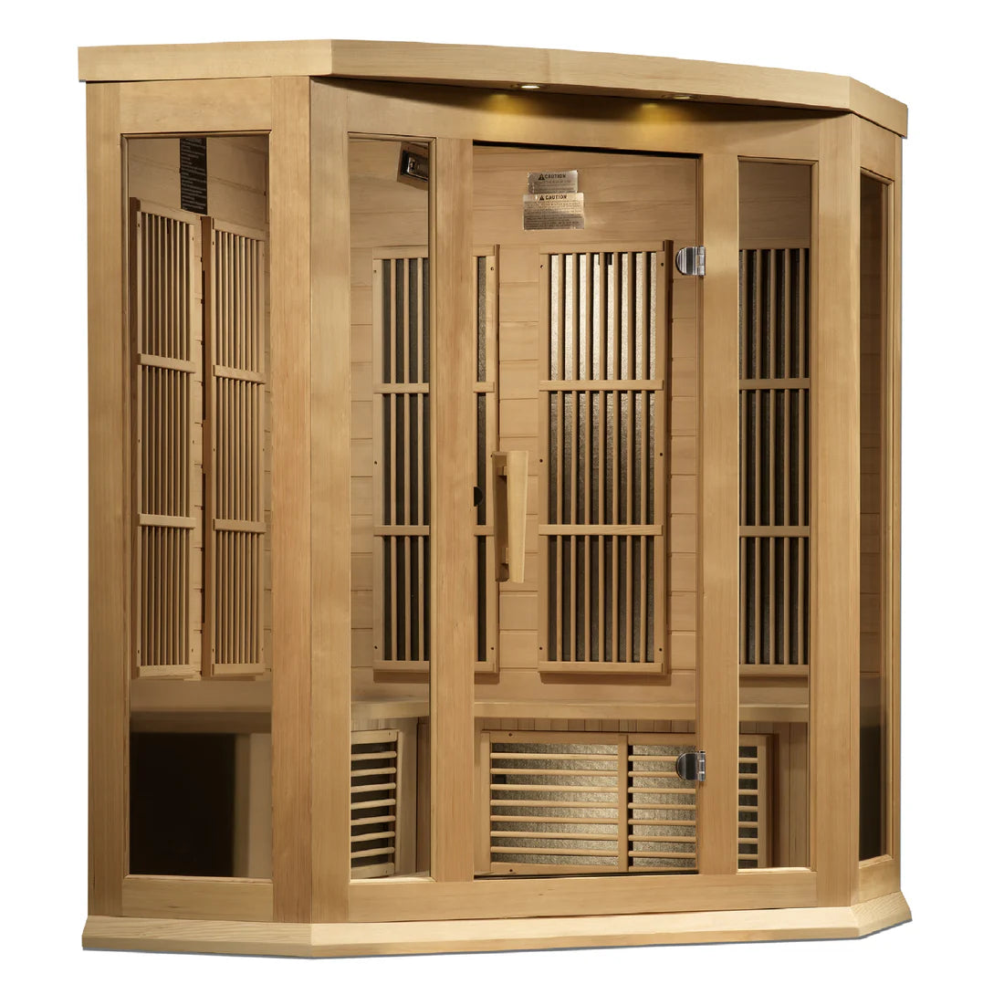 Maxxus Avignon 3-Person Near-Zero EMF FAR Infrared Corner Sauna — Canadian Hemlock (MX-K356-01-ZF)