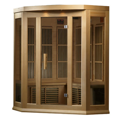 Maxxus Avignon 3 Person Corner Low EMF FAR Infrared Sauna Canadian Hemlock MX-K356-01
