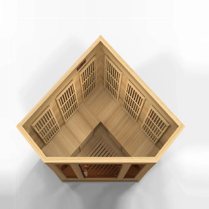 Maxxus Avignon 3 Person Corner Low EMF FAR Infrared Sauna Canadian Hemlock MX-K356-01