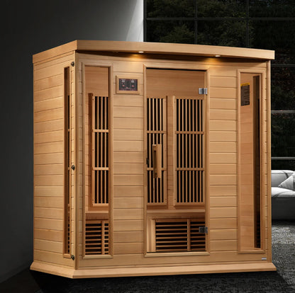 Maxxus Chaumont 4-Person Near-Zero EMF FAR Infrared Sauna — Canadian Hemlock (MX-K406-01-ZF)