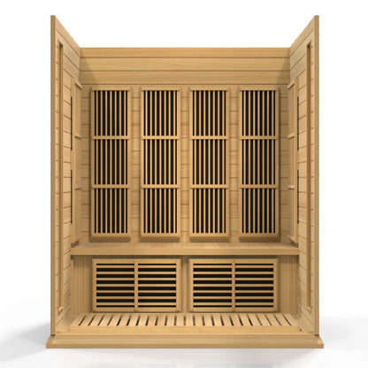 Maxxus Chaumont 4-Person Low EMF FAR Infrared Sauna — Canadian Hemlock (MX-K406-01)