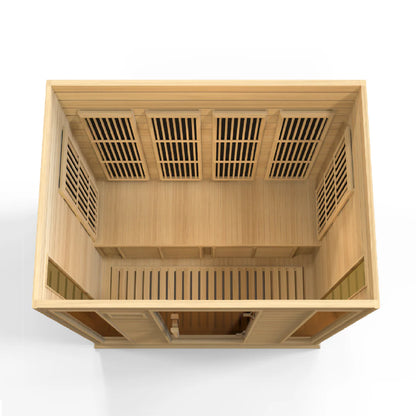 Maxxus Chaumont 4-Person Low EMF FAR Infrared Sauna — Canadian Hemlock (MX-K406-01)