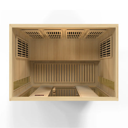 Maxxus Chaumont 4-Person Low EMF FAR Infrared Sauna — Canadian Hemlock (MX-K406-01)