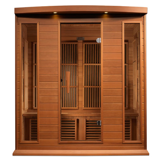 Maxxus Chaumont 4-Person Low EMF FAR Infrared Sauna — Canadian Red Cedar (MX-K406-01 CED)
