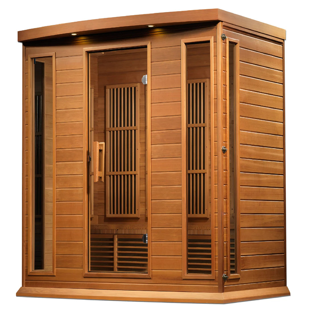Maxxus Chaumont 4-Person Low EMF FAR Infrared Sauna — Canadian Red Cedar (MX-K406-01 CED)