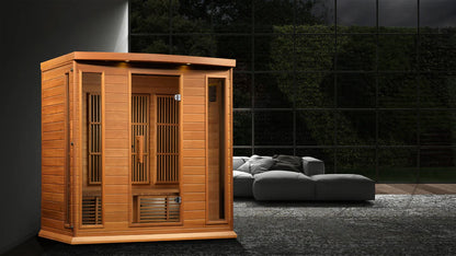 Maxxus Chaumont 4-Person Low EMF FAR Infrared Sauna — Canadian Red Cedar (MX-K406-01 CED)