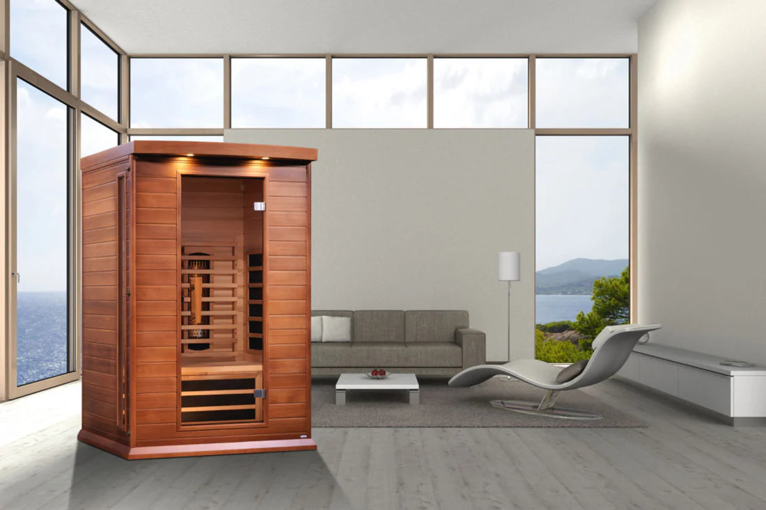 Maxxus Toulouse 2-Person Near-Zero EMF Full-Spectrum Infrared Sauna — Canadian Red Cedar (MX-M206-01-FS CED)