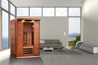 Maxxus Toulouse 2-Person Near-Zero EMF Full-Spectrum Infrared Sauna — Canadian Red Cedar (MX-M206-01-FS CED)