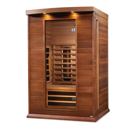 Maxxus Toulouse 2-Person Near-Zero EMF Full-Spectrum Infrared Sauna — Canadian Red Cedar (MX-M206-01-FS CED)
