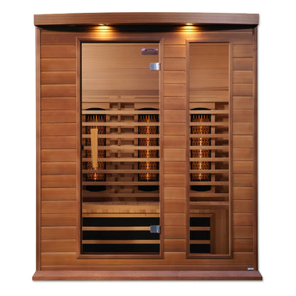 Maxxus Montilemar 3-Person Near-Zero EMF Full-Spectrum Infrared Sauna — Canadian Red Cedar (MX-M306-01-FS CED)