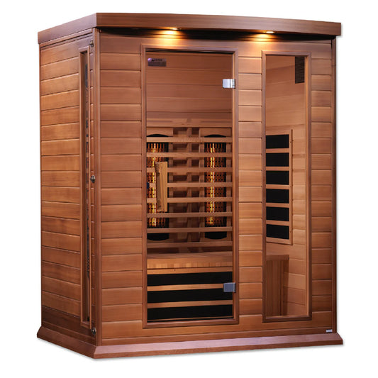 Maxxus Montilemar 3-Person Near-Zero EMF Full-Spectrum Infrared Sauna — Canadian Red Cedar (MX-M306-01-FS CED)