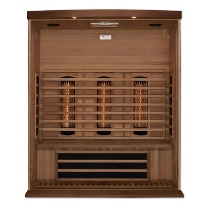 Maxxus Montilemar 3-Person Near-Zero EMF Full-Spectrum Infrared Sauna — Canadian Red Cedar (MX-M306-01-FS CED)