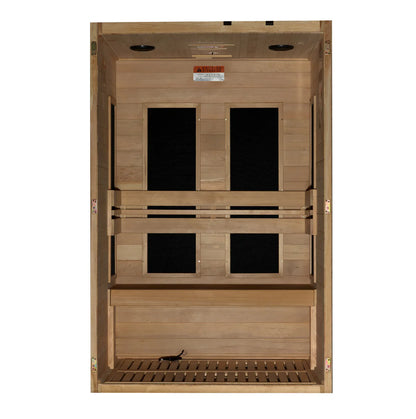 Maxxus Oasis 2-Person Low EMF FAR Infrared Sauna — Canadian Hemlock (MX-S206-01)