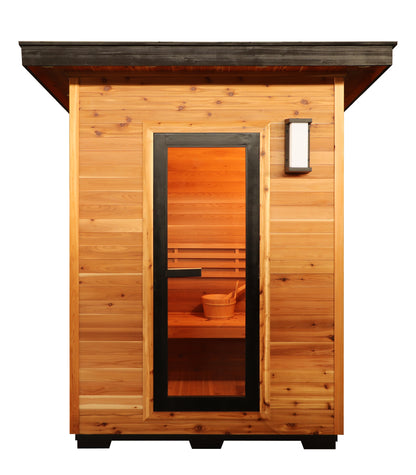 SunRay Seneca 3-Person Outdoor Traditional Sauna | 6kW Harvia Heater | Red Cedar