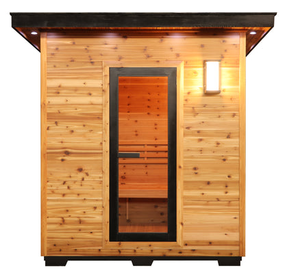 SunRay Denali 400D5 4-Person Outdoor Sauna | 6kW Harvia Heater | Red Cedar