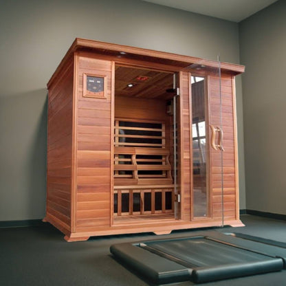 SunRay Savannah 3-Person Infrared Sauna | 7 Carbon Heaters | Canadian Red Cedar