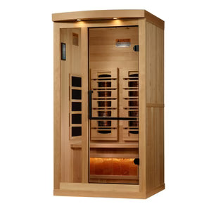 Golden Designs Aurora 1-Person Near-Zero EMF Full-Spectrum Infrared Sauna — Canadian Hemlock (GDI-8010-03)
