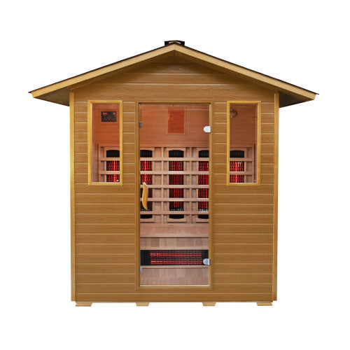 SunRay Cayenne 4-Person Outdoor Infrared Sauna | Ceramic Heaters | Weatherproof