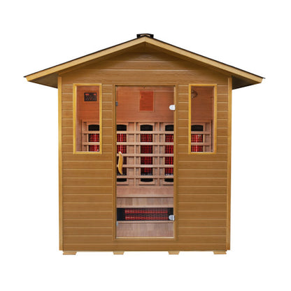 SunRay Cayenne 4-Person Outdoor Infrared Sauna | Ceramic Heaters | Weatherproof