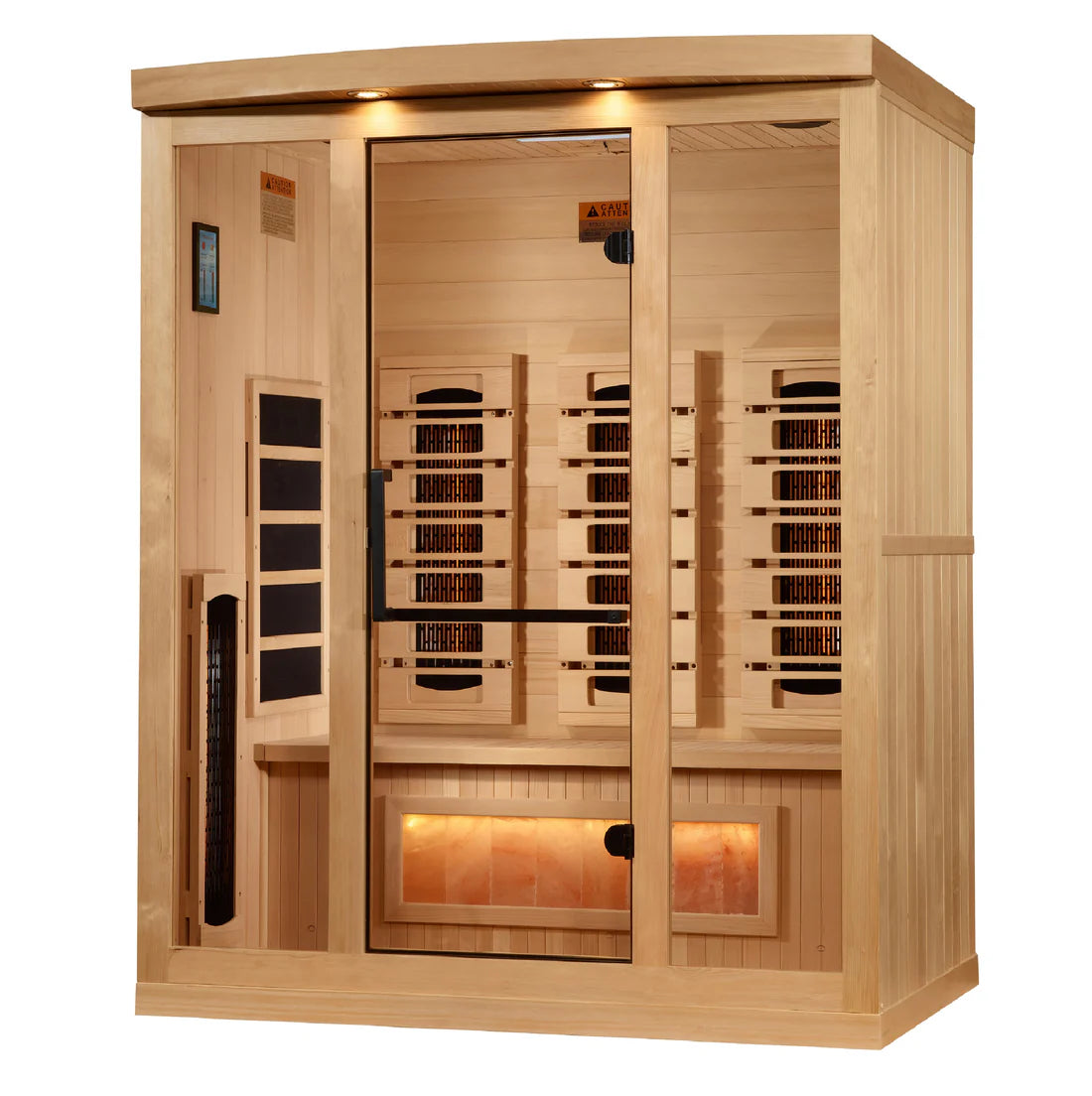 Golden Designs Supernova 3-Person Full-Spectrum Near-Zero EMF Infrared Sauna — Himalayan Salt Integrated (GDI-8030-03)