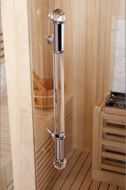 SunRay Rockledge 2-Person Traditional Sauna | 4.5kW Harvia Heater | Stone Wall