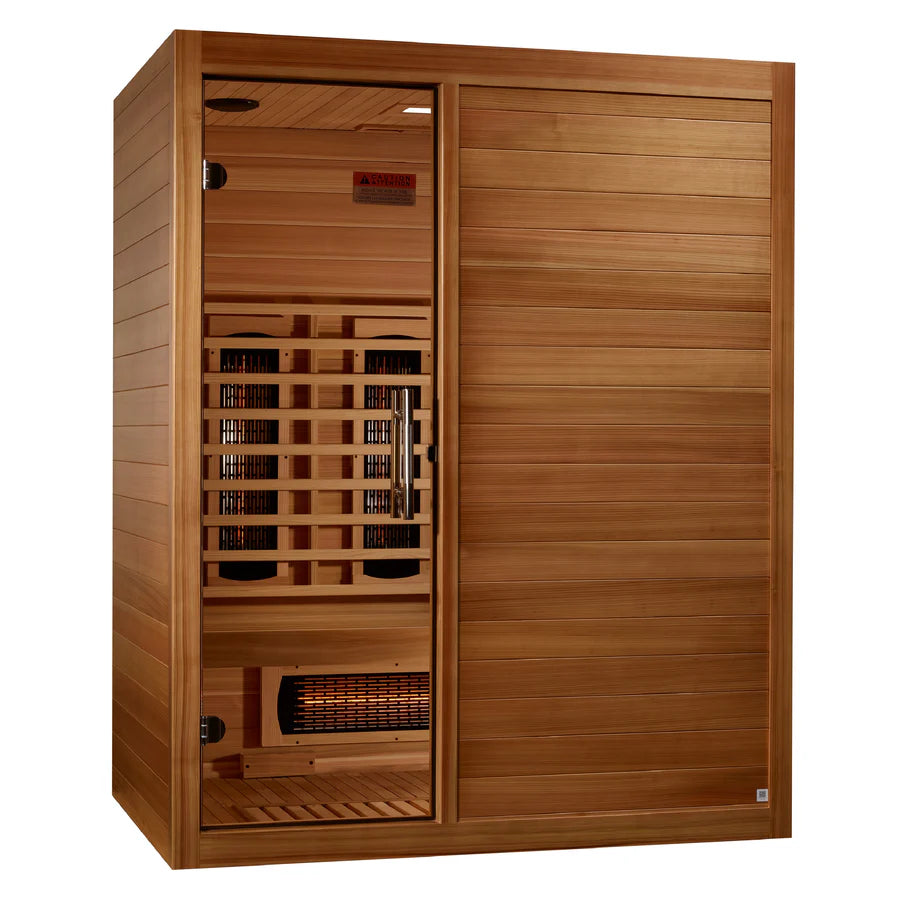 Maxxus Amparo S-Line 3-Person Full-Spectrum Near-Zero EMF Infrared Sauna — Pacific Cedar (MX-S306-01-FS-PC)