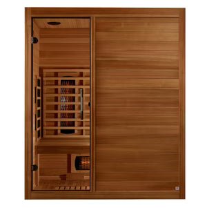 Maxxus Amparo S-Line 3-Person Full-Spectrum Near-Zero EMF Infrared Sauna — Pacific Cedar (MX-S306-01-FS-PC)