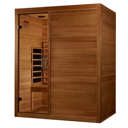 Maxxus Amparo S-Line 3-Person Full-Spectrum Near-Zero EMF Infrared Sauna — Pacific Cedar (MX-S306-01-FS-PC)