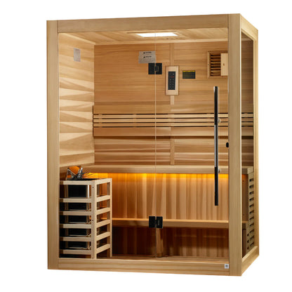 Golden Designs Hanko 2-3 Person Traditional Sauna – Canadian Red Cedar Interior GDI-7202-01