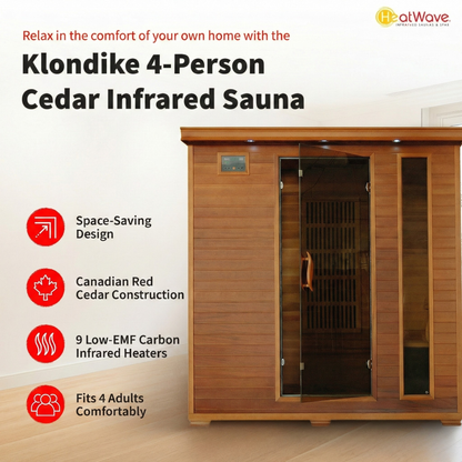 Klondike 4-Person Cedar Infrared Sauna