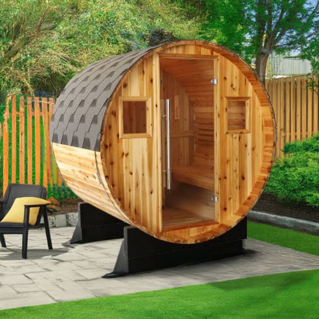 SunRay Aurora 4-Person Traditional Barrel Sauna