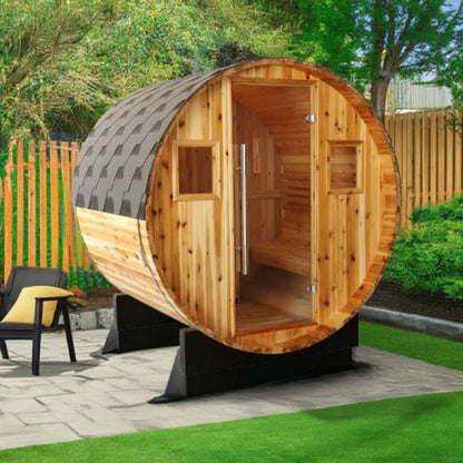 SunRay Aurora 4-Person Traditional Barrel Sauna