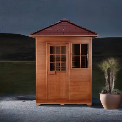 SunRay Freeport 3-Person Outdoor Traditional Sauna | 4.5kW Harvia Heater | Hemlock