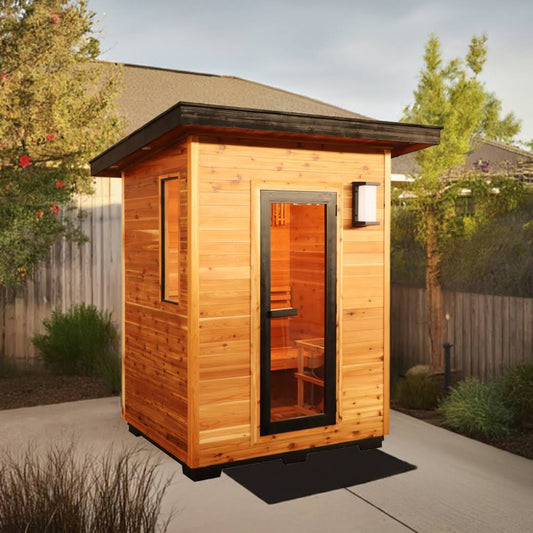 SunRay Seneca 3-Person Outdoor Traditional Sauna | 6kW Harvia Heater | Red Cedar