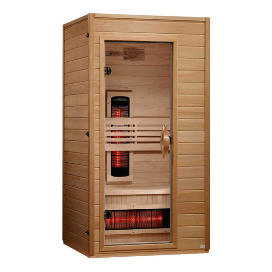 Dynamic Martin 1-2 Person Near-Zero EMF Full-Spectrum Infrared Sauna — Canadian Hemlock (DYN-6006-03-FS)