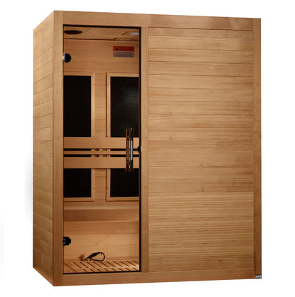 Maxxus Amparo 3-Person Low EMF FAR Infrared Sauna — Canadian Hemlock (MX-S306-01)