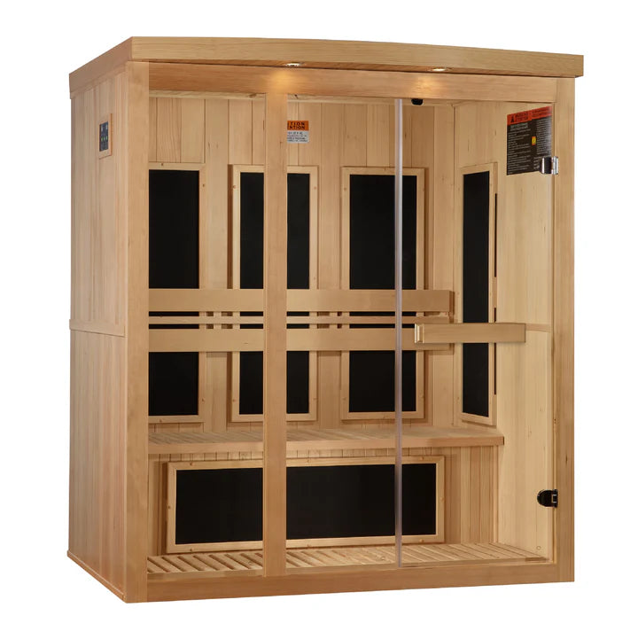 Pro 6 Lauren 3-Person Near-Zero EMF FAR Infrared Sauna — Canadian Hemlock (P6-5230-01)