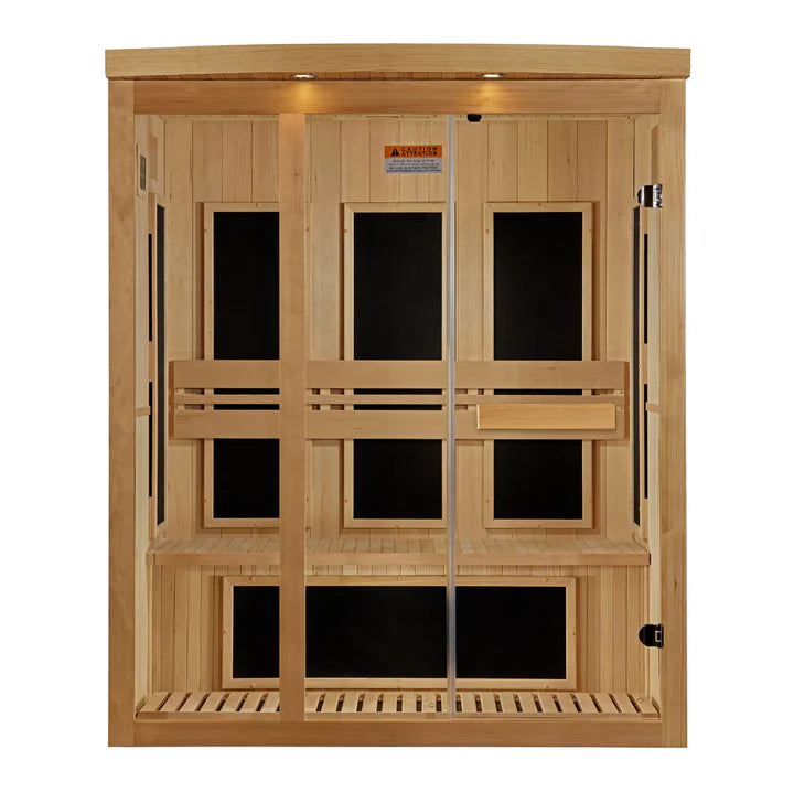 Pro 6 Lauren 3-Person Near-Zero EMF FAR Infrared Sauna — Canadian Hemlock (P6-5230-01)